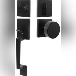 Zinc alloy exterior door lock-Reversible for left/right (matte black, 8012)